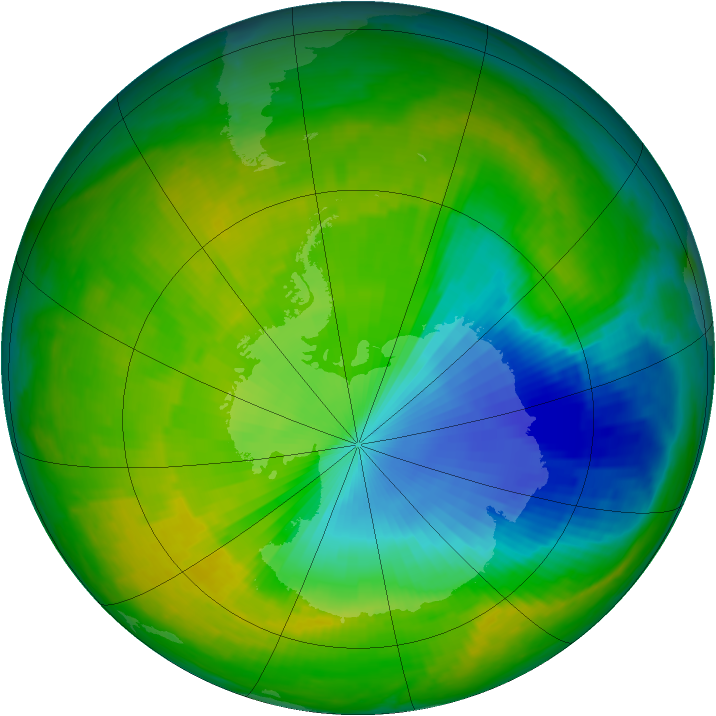 Antarctic ozone map for 17 November 2000